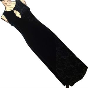 Vintage Carole Little Size 6 Emerald Green Velvet Dress